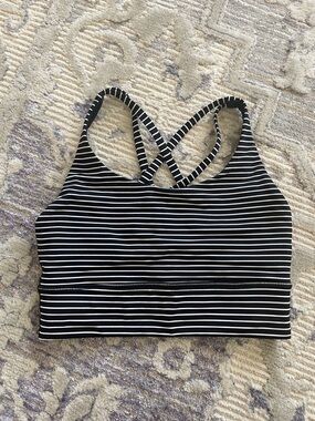 Lululemon Striped Black & White Energy Bra - Women Intimates